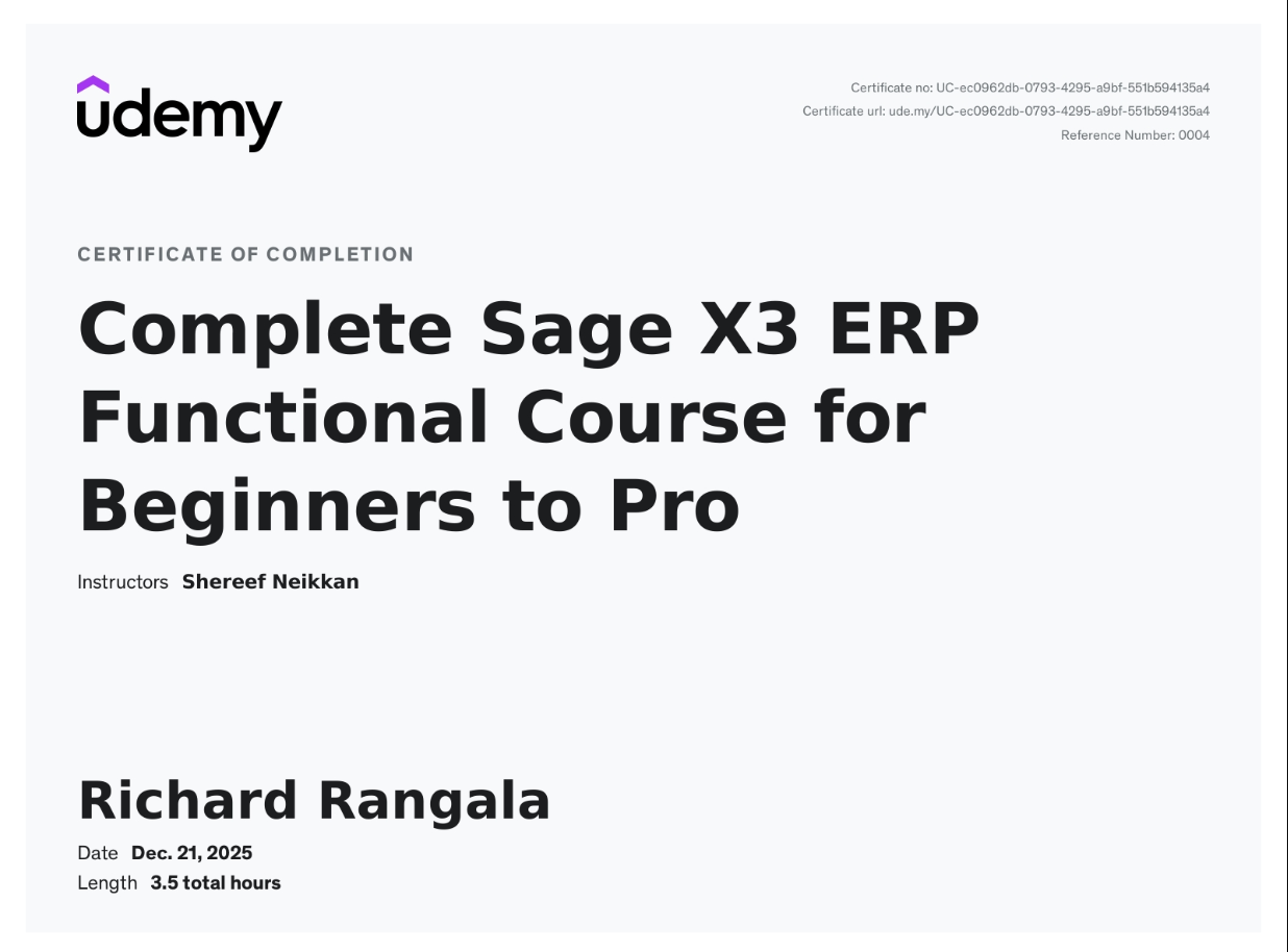 Sage X3 Certification